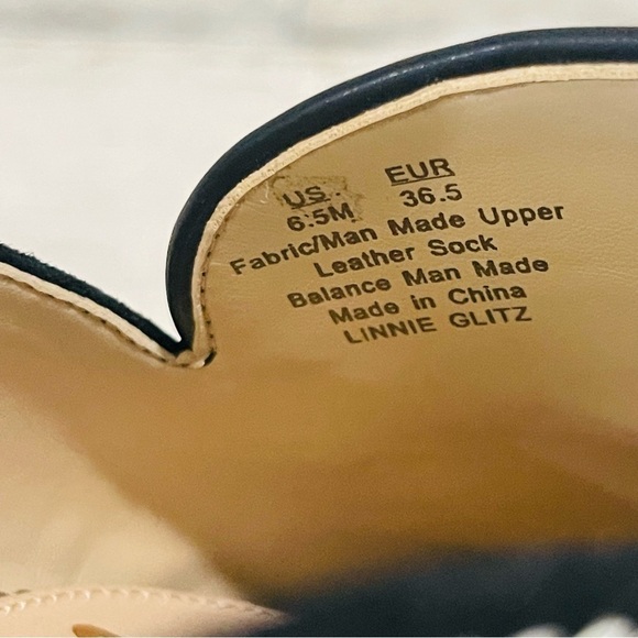 Sam Edelman Linnie Black Glitz Slip On Almond Toe Flat Crystal Horsebit Mule 6.5 - Picture 9 of 12